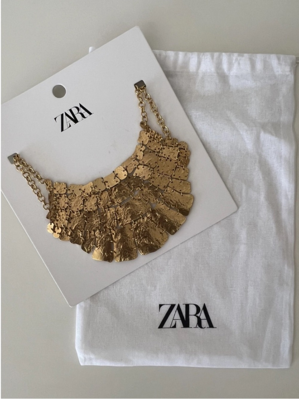 ZARA MALL TAGS METAL NECKLACE
